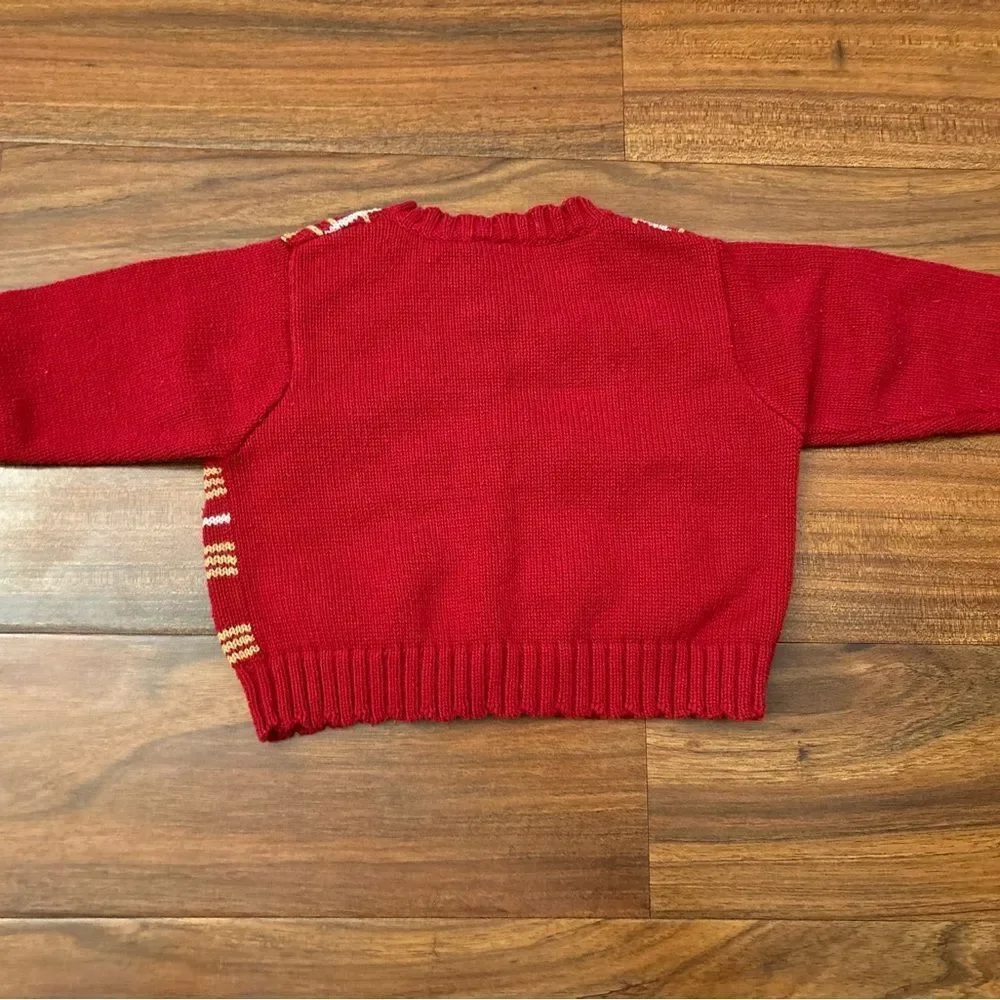 Gymboree vintage y2k 2001 red floral cardigan sweater and leggings set